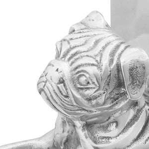 Silberne Buchstützen aus Aluminium, 2er-Set