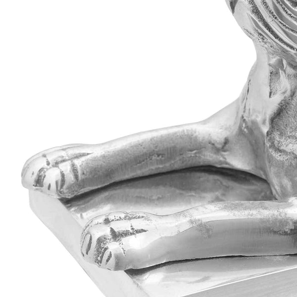 Silberne Buchstützen aus Aluminium, 2er-Set