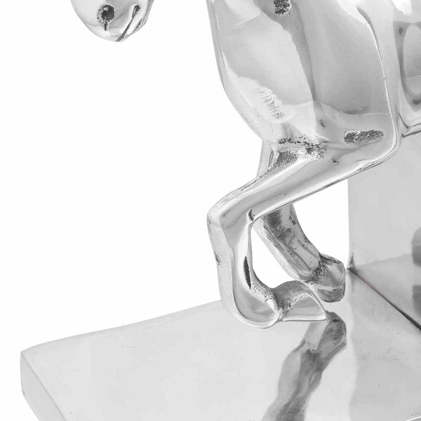Silberne Buchstützen aus Aluminium, 2er-Set