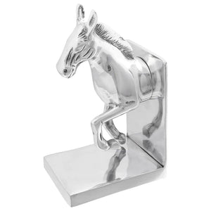 Silberne Buchstützen aus Aluminium, 2er-Set