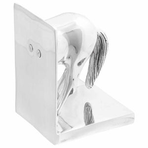 Silberne Buchstützen aus Aluminium, 2er-Set