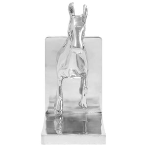Silberne Buchstützen aus Aluminium, 2er-Set