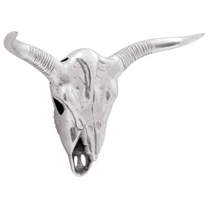 Silberner Bullenschädel Wanddeko