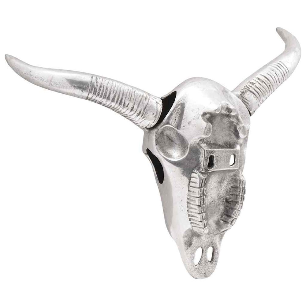 Silberner Bullenschädel Wanddeko