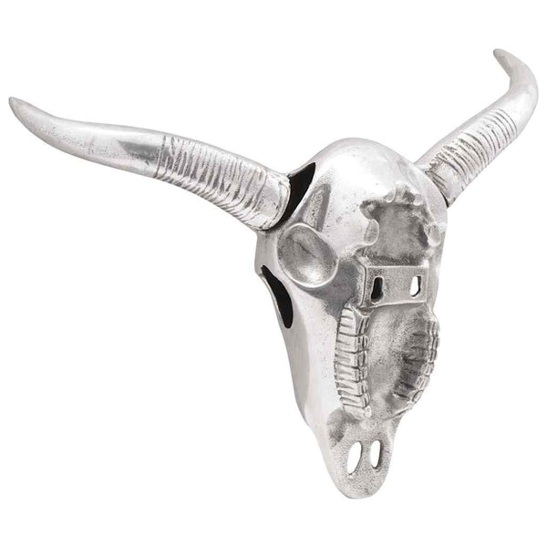 Silberner Bullenschädel Wanddeko