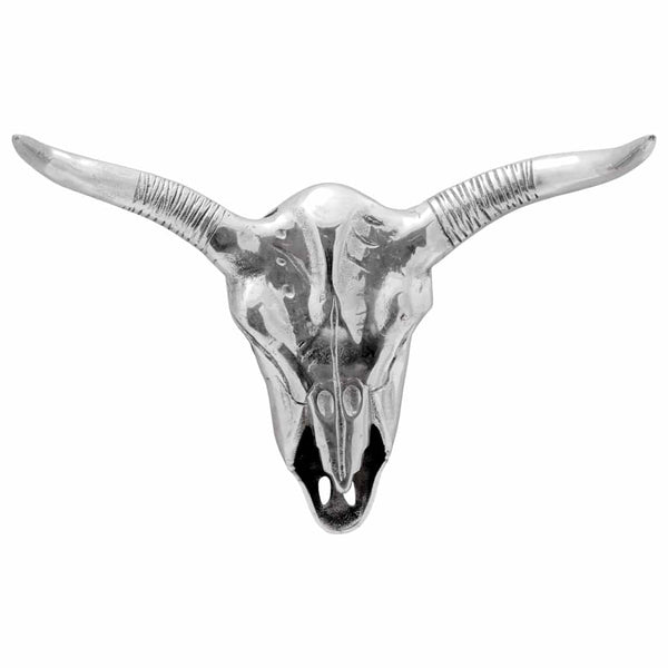 Silberner Bullenschädel Wanddeko