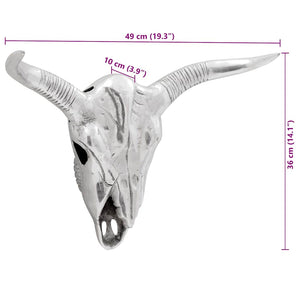 Silberner Bullenschädel Wanddeko