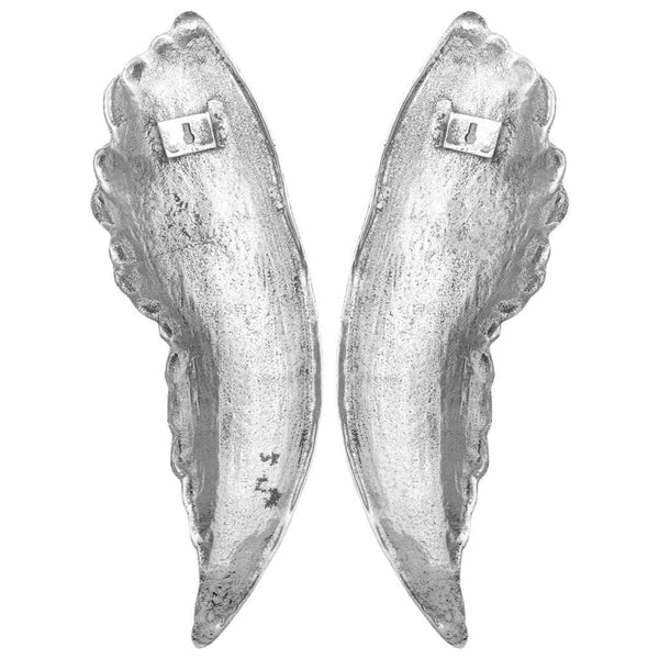 Silberne Flügel Skulptur, 2er Set, 91cm