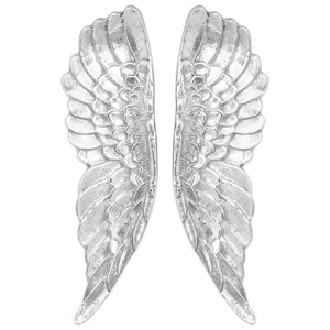 Silberne Flügel Skulptur, 2er Set, 91cm