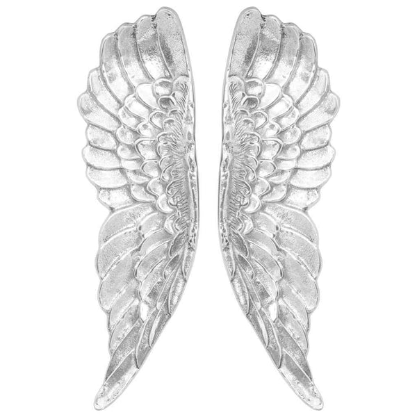 Silberne Flügel Skulptur, 2er Set, 91cm