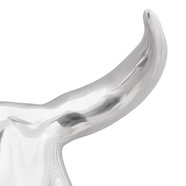Bullen Schädel Silber Aluminium Skulptur
