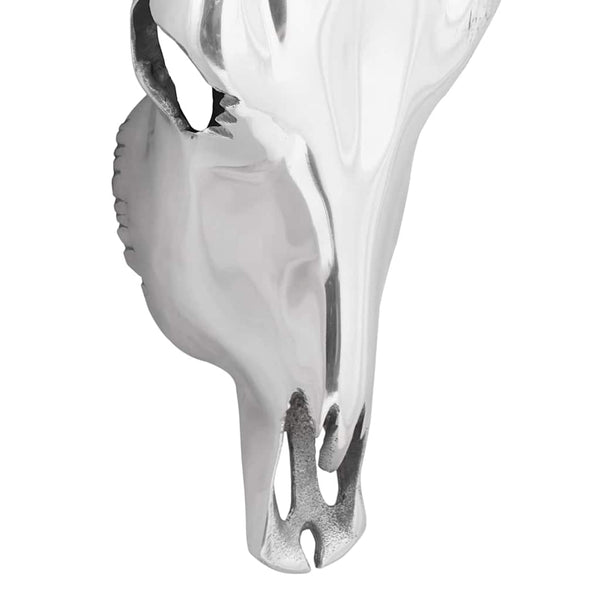 Bullen Schädel Silber Aluminium Skulptur