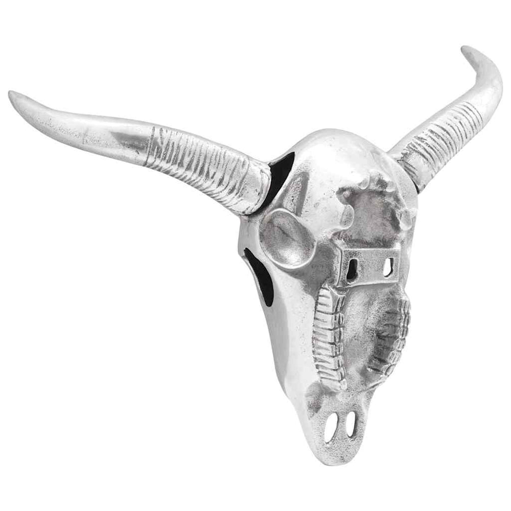 Bullen Schädel Silber Aluminium Skulptur