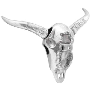 Bullen Schädel Silber Aluminium Skulptur