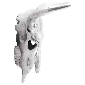 Bullen Schädel Silber Aluminium Skulptur