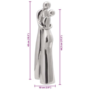 Silberne Aluminium Skulptur, 49 cm