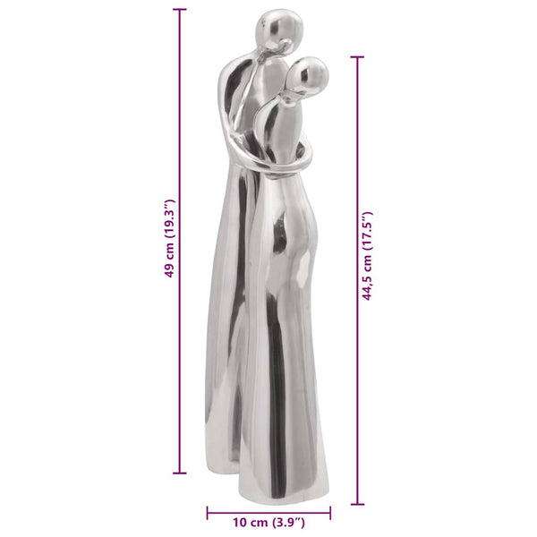 Silberne Aluminium Skulptur, 49 cm