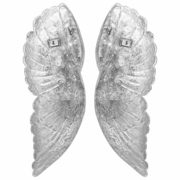 Flügel Skulptur Silber 2er Set Aluminium