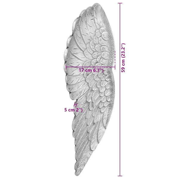 Flügel Skulptur Silber 2er Set Aluminium