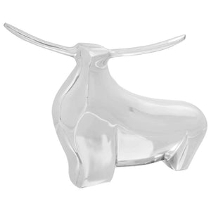 Silberne Stierskulptur aus Aluminium