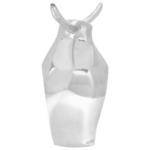 Silberne Stierskulptur aus Aluminium