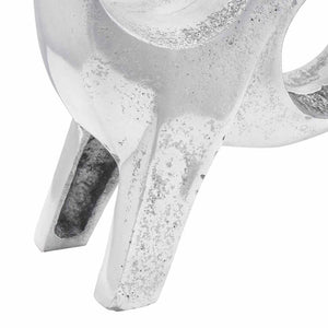 Silberne Stier Skulptur Aluminium 34cm