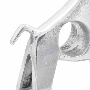 Silberne Stier Skulptur Aluminium 34cm
