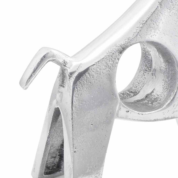 Silberne Stier Skulptur Aluminium 34cm
