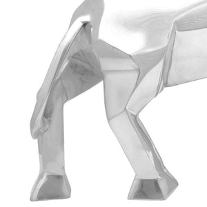 Silberne Stier Skulptur Aluminium 74cm