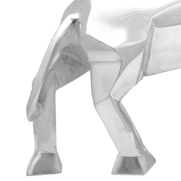 Silberne Stier Skulptur Aluminium 74cm