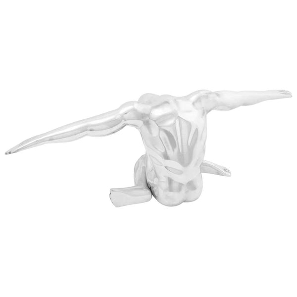 Silberne Aluminium Skulptur, 63 cm