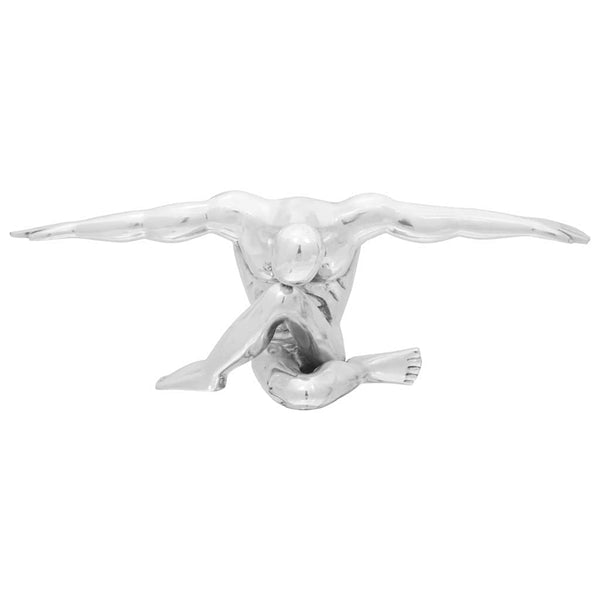 Silberne Aluminium Skulptur, 63 cm