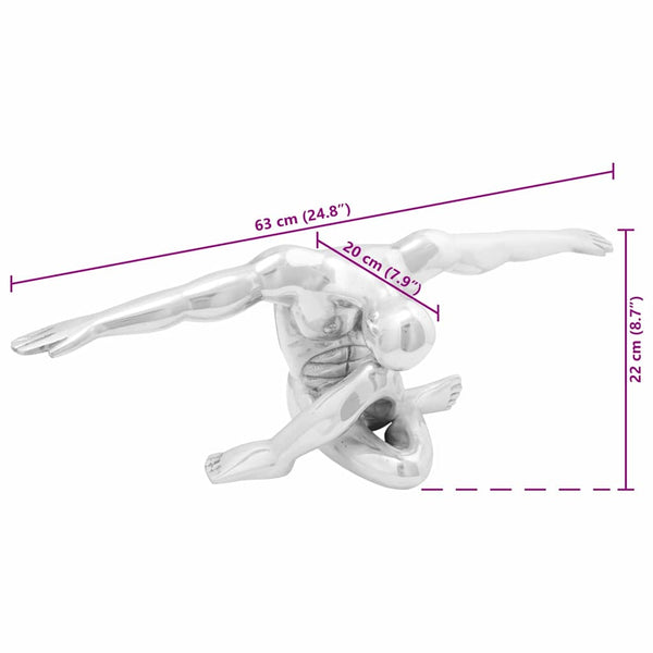 Silberne Aluminium Skulptur, 63 cm