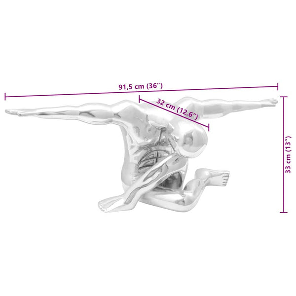 Silberne Aluminium Skulptur, 91,5 cm