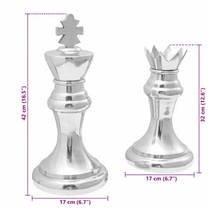Silberne Skulpturen, 2er-Set, 42 cm