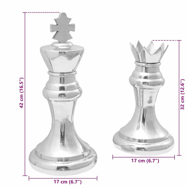 Silberne Skulpturen, 2er-Set, 42 cm