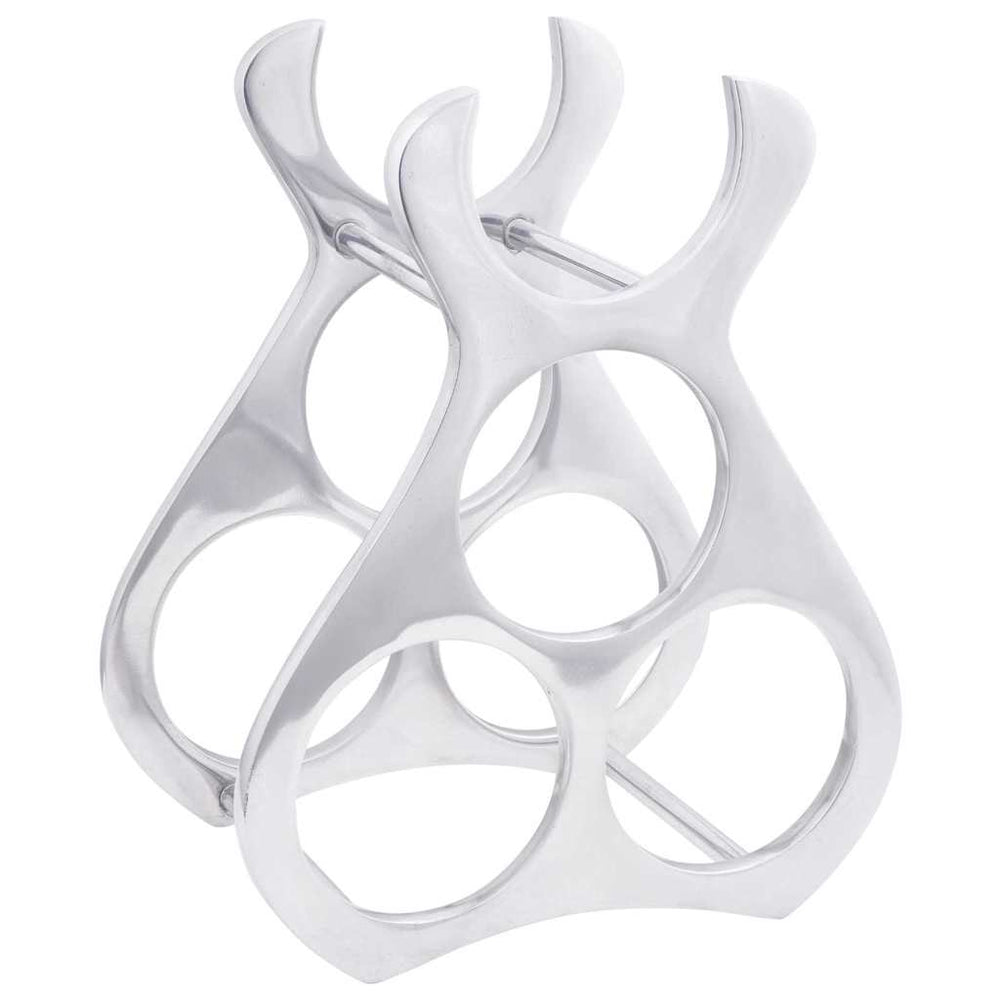 Silbernes Weinregal aus Aluminium