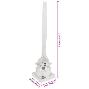 Silberne Aluminium Skulptur, 110 cm