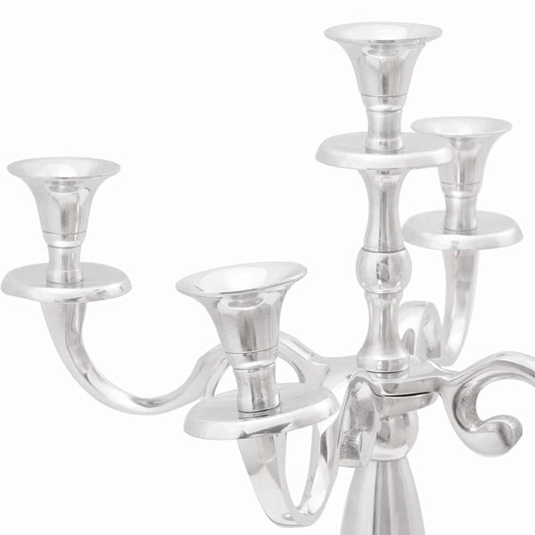 Silberner Kerzenhalter aus Aluminium 60cm