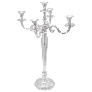 Silberner Kerzenhalter aus Aluminium 60cm