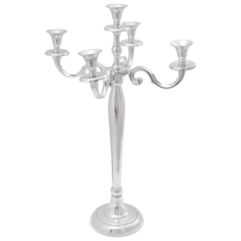 Silberner Kerzenhalter aus Aluminium 60cm