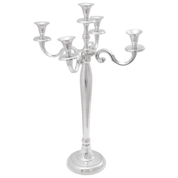 Silberner Kerzenhalter aus Aluminium 60cm
