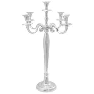 Silberner Kerzenhalter aus Aluminium 60cm