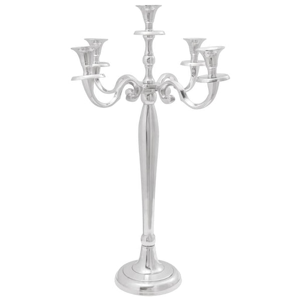 Silberner Kerzenhalter aus Aluminium 60cm