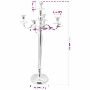 Silberner Kerzenhalter Aluminium 79,5cm
