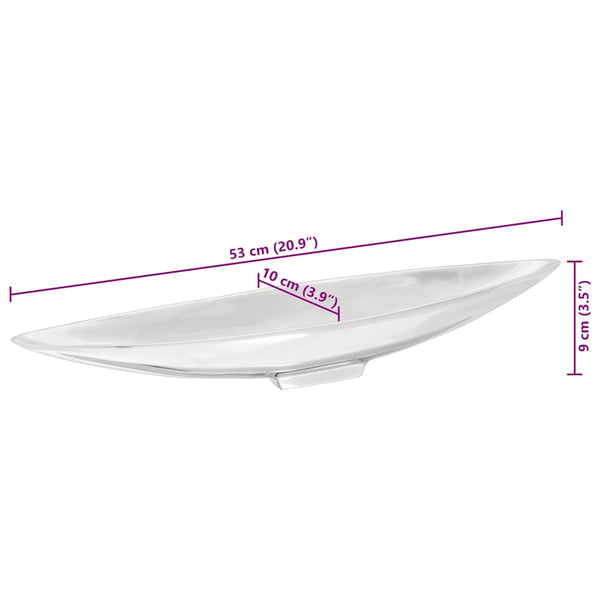Silberner Obstkorb aus Aluminium, 53 cm