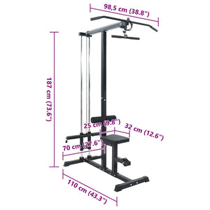 Latzugmaschine Schwarz für Heim-Fitnessstudio