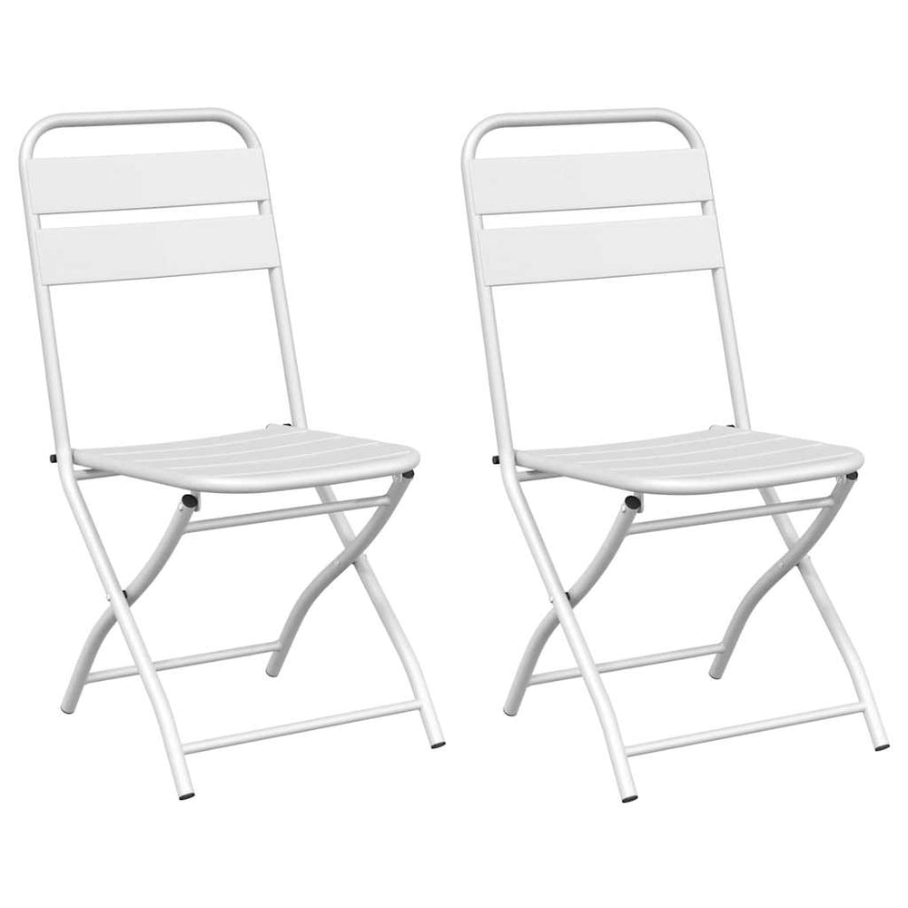 vidaXL Chaises de jardin pliantes 2 pcs Blanc 42 x 52 x 82 cm