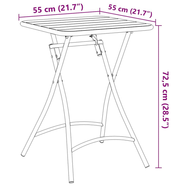 Dunkelgrüner Bistrotisch 55x55 cm