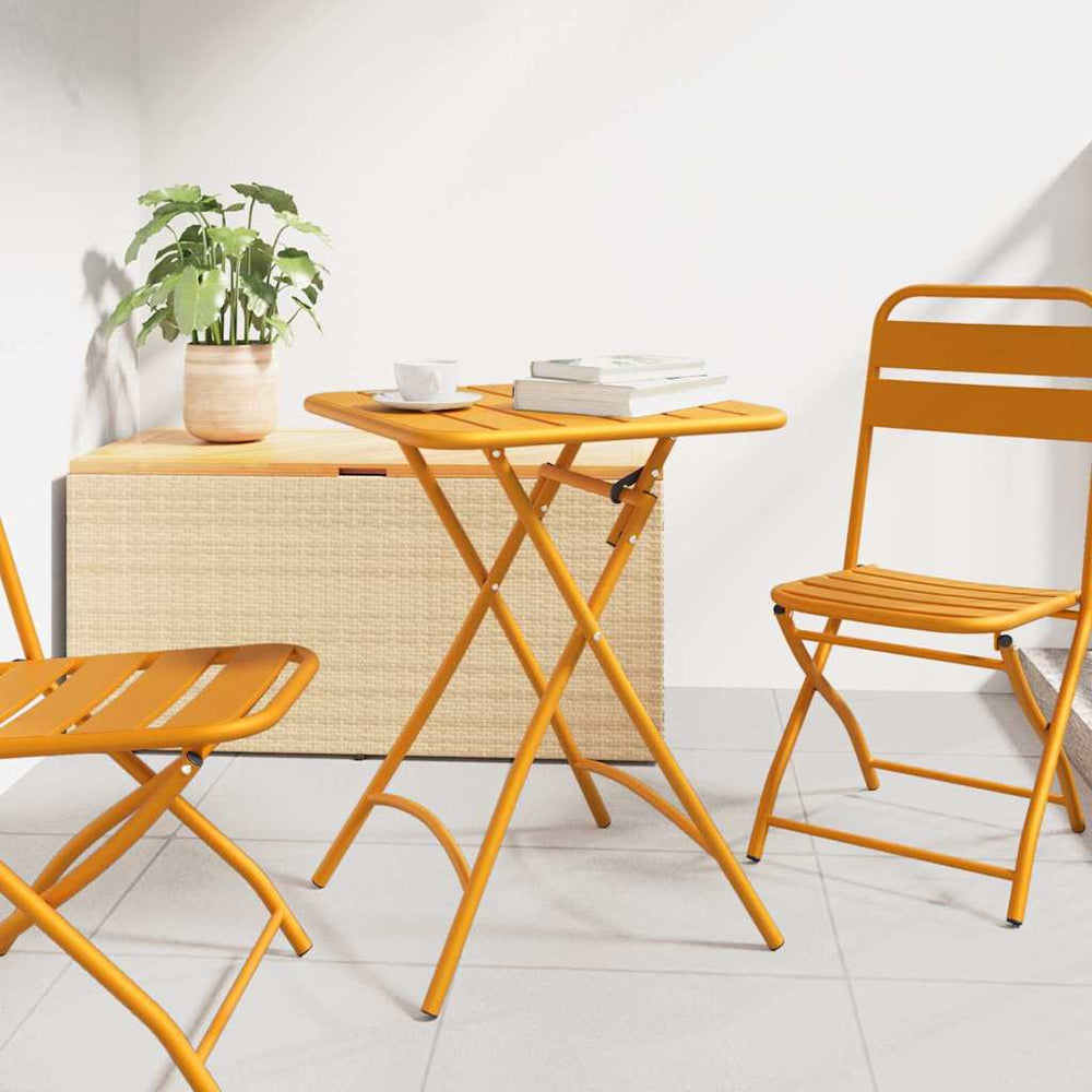 Senfgelber Bistrotisch, 55cm Quadratisch